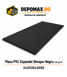 Placa rigida PVC Simopor Negru 0.58 g/cm3, 3x2030x3050 mm